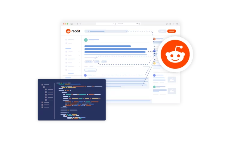 Illustration of scraping Reddit securely using Multilogin's built-in proxies for anonymous data collection.